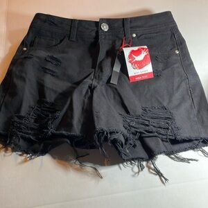 NWT Hot Kiss Black Distressed Shorts JR Size 7